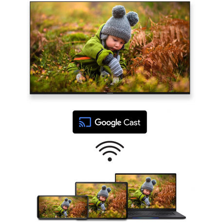 Thomson 55QG7C14 - 55" Diagonal Class LED-backlit LCD TV - QLED Pro - Smart TV - Google TV - 4K UHD (2160p) 3840 x 2160 - HDR - Direct LED, Quantum Dot - black - 6