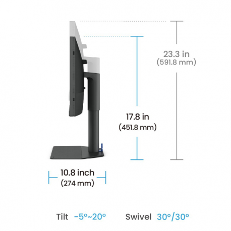 BenQ SW242Q - LED monitor - 24.1" - 2560 x 1600 2K @ 60 Hz - IPS - 400 cd/m² - 1000:1 - 5 ms - HDMI, DisplayPort, USB-C - 11