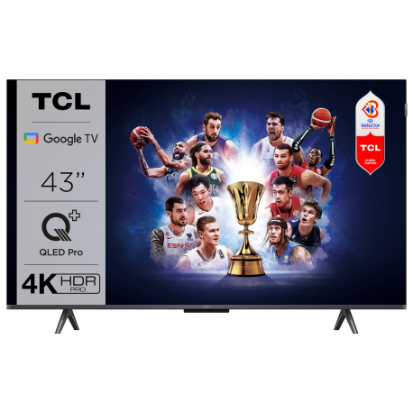 TV Set|TCL|43"|4K/Smart|QLED|3840x2160|Wireless LAN|Bluetooth|Google TV|Black|43C655