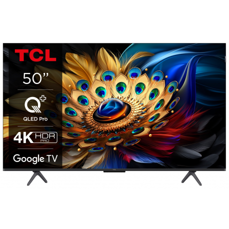 TV Set|TCL|50"|4K/Smart|QLED|3840x2160|Wireless LAN|Bluetooth|Google TV|Black|50C655