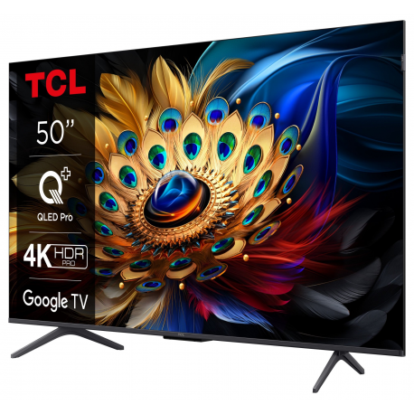 TV Set|TCL|50"|4K/Smart|QLED|3840x2160|Wireless LAN|Bluetooth|Google TV|Black|50C655