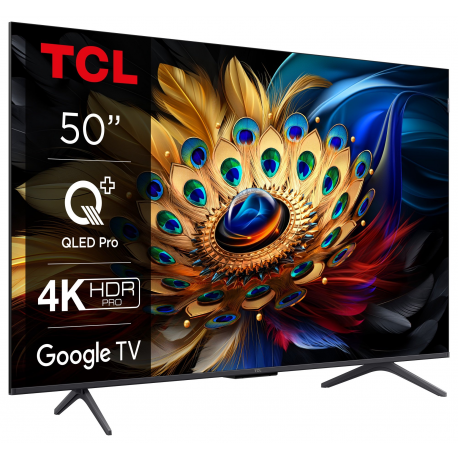TV Set|TCL|50"|4K/Smart|QLED|3840x2160|Wireless LAN|Bluetooth|Google TV|Black|50C655