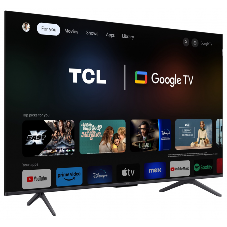 TV Set|TCL|50"|4K/Smart|QLED|3840x2160|Wireless LAN|Bluetooth|Google TV|Black|50C655