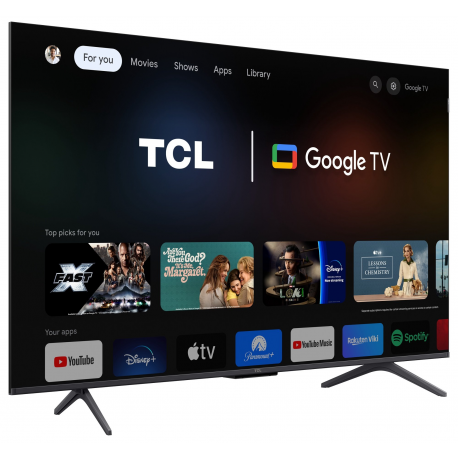 TV Set|TCL|50"|4K/Smart|QLED|3840x2160|Wireless LAN|Bluetooth|Google TV|Black|50C655