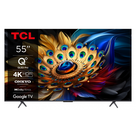 TV Set|TCL|55"|4K/Smart|QLED|3840x2160|Wireless LAN|Bluetooth|Google TV|Black|55C655