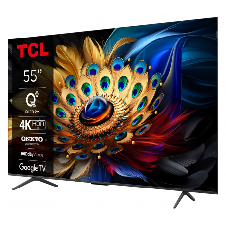 TV Set|TCL|55"|4K/Smart|QLED|3840x2160|Wireless LAN|Bluetooth|Google TV|Black|55C655