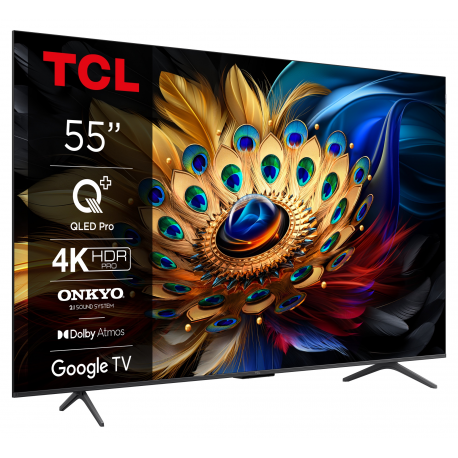 TV Set|TCL|55"|4K/Smart|QLED|3840x2160|Wireless LAN|Bluetooth|Google TV|Black|55C655
