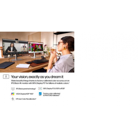 HP 727pm - Series 7 Pro - LED monitor - 27" - 3840 x 2160 4K @ 60 Hz - IPS Black - 400 cd/m² - 2000:1 - DisplayHDR 400 - 5 ms - Thunderbolt 4, HDMI, DisplayPort - speakers - black, silver - 11