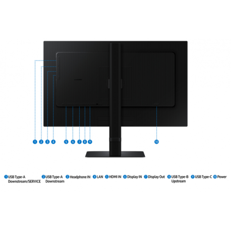 Samsung ViewFinity S6 S24D600UAU - S60UD Series - LED monitor - USB - 24" - 2560 x 1440 QHD @ 100 Hz - IPS - 350 cd / m² - 1000:1 - HDR10 - 5 ms - HDMI, DisplayPort - black - 6