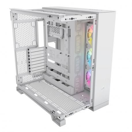 CORSAIR iCUE 6500X RGB - Mid tower - ATX - windowed side panel (tempered glass) - no power supply (ATX) - white - USB / Audio - 9