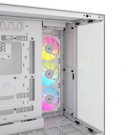 CORSAIR iCUE 6500X RGB - Mid tower - ATX - windowed side panel (tempered glass) - no power supply (ATX) - white - USB / Audio - 12