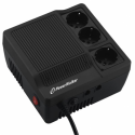 PowerWalker AVR 1000 - Automatic voltage regulator - AC 220 / 230 / 240 V - 600 Watt - 1000 VA - output connectors: 3 - black