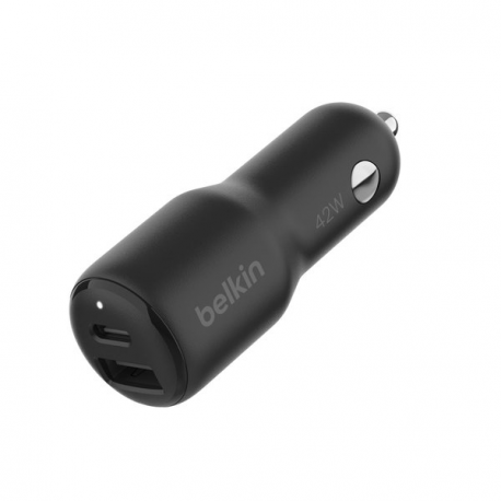 Belkin BoostCharge - Car power adapter - 42 Watt - PD 3.0, Fast Charge - 2 output connectors (USB, 24 pin USB-C) - 0