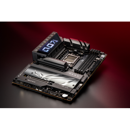 ASUS ROG CROSSHAIR X870E HERO - Motherboard - ATX - Socket AM5 - AMD X870E Chipset - USB4, USB 3.2 Gen 2, USB-C 3.2 Gen2, USB 3.2 Gen 1, USB-C 3.2 Gen 2x2 - Wi-Fi 7, Bluetooth, 5 Gigabit Ethernet - onboard graphics (CPU required) - HD Audio (8-channel) - 17