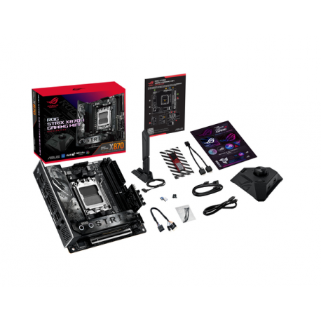 ASUS ROG STRIX X870-I GAMING WIFI - Motherboard - mini ITX - Socket AM5 - AMD X870 Chipset - USB4, USB 3.2 Gen 2, USB-C 3.2 Gen2, USB 3.2 Gen 1 - Wi-Fi 7, Bluetooth, 2.5 Gigabit LAN - onboard graphics (CPU required) - HD Audio (8-channel) - 8