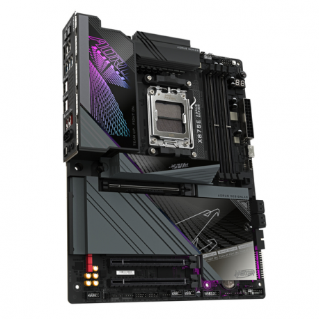 AORUS X870E MASTER - Motherboard - ATX - Socket AM5 - AMD X870E Chipset - USB-C 3.2 Gen 2x2, USB4, USB 3.2 Gen 1, USB 3.2 Gen 2 - 5 Gigabit Ethernet, Bluetooth, Wi-Fi 7 - onboard graphics (CPU required) - HD Audio (8-channel) - 1