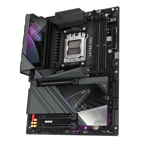 AORUS X870E MASTER - Motherboard - ATX - Socket AM5 - AMD X870E Chipset - USB-C 3.2 Gen 2x2, USB4, USB 3.2 Gen 1, USB 3.2 Gen 2 - 5 Gigabit Ethernet, Bluetooth, Wi-Fi 7 - onboard graphics (CPU required) - HD Audio (8-channel) - 3