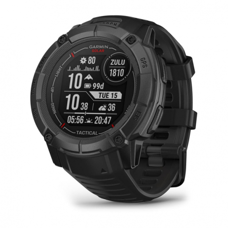 Garmin Instinct 2X Solar - Tactical Edition - 50 mm - fiber-reinforced polymer - Yes smart watch with band - wrist size: 145-228 mm - monochrome - 64 MB - Bluetooth, ANT+ - 67 g - black - 0