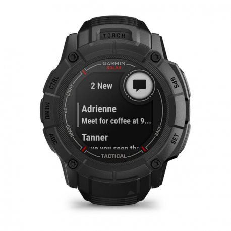 Garmin Instinct 2X Solar - Tactical Edition - 50 mm - fiber-reinforced polymer - Yes smart watch with band - wrist size: 145-228 mm - monochrome - 64 MB - Bluetooth, ANT+ - 67 g - black - 9
