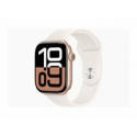 Apple Watch Series 10 (GPS) - 46 mm - rose gold aluminium - smart watch with sport band - fluoroelastomer - light blush - band size: M / L - 64 GB - Wi-Fi 4, UWB, Bluetooth - 36.4 g