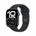 Apple Watch Series 10 (GPS) - 46 mm - jet black aluminium - smart watch with sport band - fluoroelastomer - black - band size: M / L - 64 GB - Wi-Fi 4, UWB, Bluetooth - 36.4 g