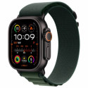 Apple Watch Ultra 2 - 49 mm - black titanium - smart watch with Alpine Loop - textile - dark green - band size: M - 64 GB - LTE, Wi-Fi 4, UWB, Bluetooth - 4G - 61.8 g