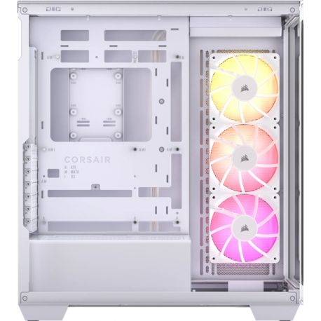 CORSAIR 3500X ARGB - Mid tower - extended ATX - windowed side panel (tempered glass) - no power supply (ATX) - white - USB/Audio - 6