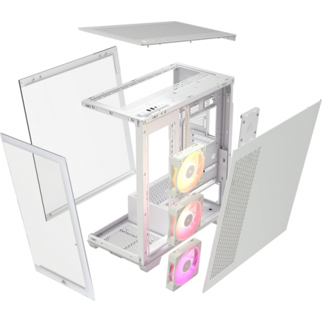 CORSAIR iCUE LINK 3500X RGB - Mid tower - extended ATX - windowed side panel (tempered glass) - no power supply (ATX) - white - USB/Audio - 9