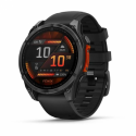 Garmin Fenix 8 - 47 mm - slate grey - sport watch with band - silicone - black - wrist size: 125-208 mm - display 1.4" - 32 GB - Bluetooth, Wi-Fi, ANT+ - 80 g