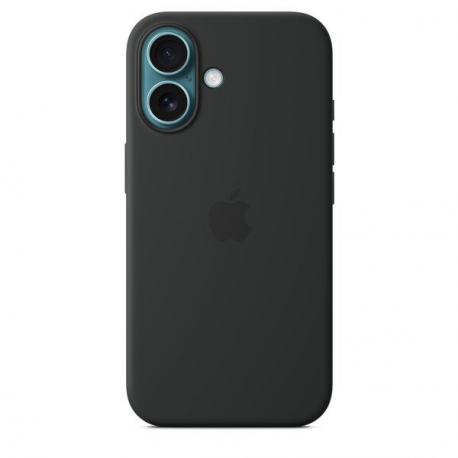 Apple - Back cover for mobile phone - MagSafe compatibility - silicone - black - for iPhone 16 - 0