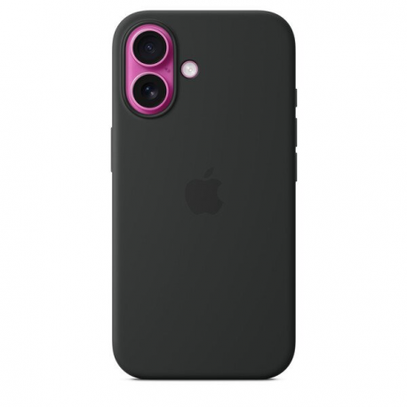 Apple - Back cover for mobile phone - MagSafe compatibility - silicone - black - for iPhone 16 - 1