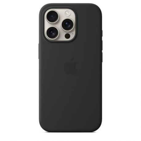 Apple - Back cover for mobile phone - MagSafe compatibility - silicone - black - for iPhone 16 Pro - 1