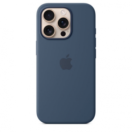 Apple - Back cover for mobile phone - MagSafe compatibility - silicone - denim - for iPhone 16 Pro - 0