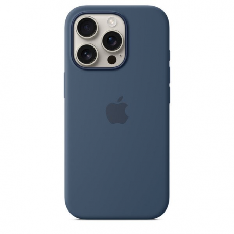 Apple - Back cover for mobile phone - MagSafe compatibility - silicone - denim - for iPhone 16 Pro - 1