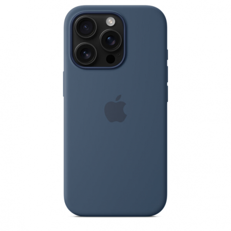 Apple - Back cover for mobile phone - MagSafe compatibility - silicone - denim - for iPhone 16 Pro - 3