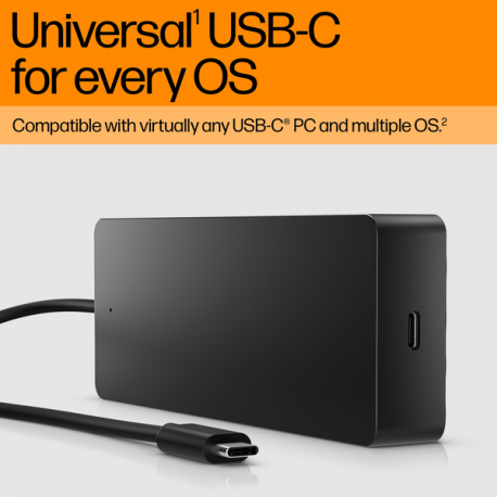 HP Universal - Docking station - USB-C - HDMI, DP - 10Mb LAN - with Laptop Charger - Europe - 16