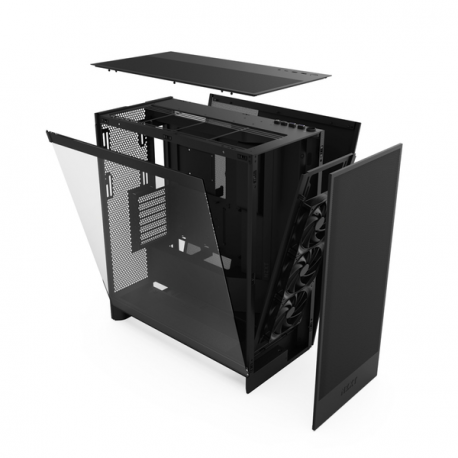 NZXT H series H7 Flow - Mid tower - ATX - windowed side panel (tempered glass) - no power supply - matte black - USB / Audio - 3