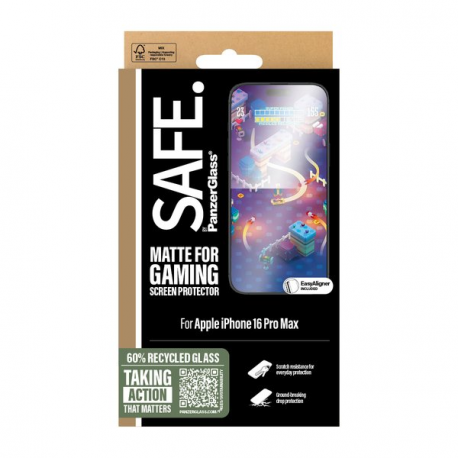 SAFE. by PanzerGlass - Screen protector for mobile phone - gaming, ultra-wide fit - glass - for Apple iPhone 16 Pro Max - 1
