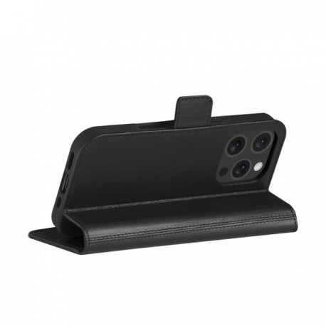 dbramante1928 Copenhagen - Flip cover for mobile phone - full-grain leather - black - for Apple iPhone 16 Pro - 1