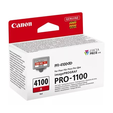 Canon PFI-4100 R - 80 ml - red - original - hanging box - ink tank - for imagePROGRAF PRO-1100 - 1