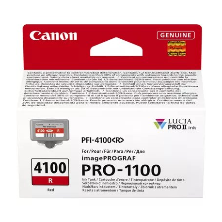 Canon PFI-4100 R - 80 ml - red - original - hanging box - ink tank - for imagePROGRAF PRO-1100 - 2