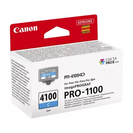 Canon PFI-4100 C - 80 ml - cyan - original - hanging box - ink tank - for imagePROGRAF PRO-1100 - 2