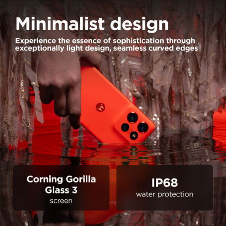 Motorola Edge 50 Neo - 5G smartphone - dual-SIM - RAM 12 GB  /  Internal Memory 512 GB - pOLED display - 6.4" - 2670 x 1220 pixels (120 Hz) - 3x rear cameras 50 MP, 13 MP, 10 MP - front camera 32 MP - pantone poinciana - 3