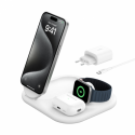 Belkin BoostCharge 3-in-1 - Wireless charging stand - magnetic, foldable, with Qi2 + AC power adapter - 15 Watt - Fast Charge - white