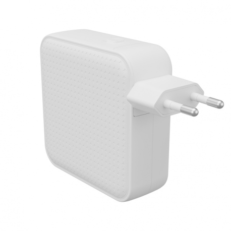 Targus HyperJuice - Power adapter - GaN - 100 Wh - Power Delivery 3.0 + PPS, Quick Charge 3.0 - 4 output connectors (3 x USB-C, USB) - white - 8