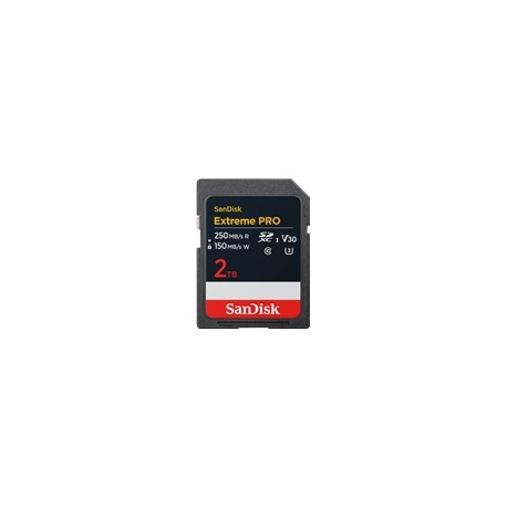 SanDisk Extreme Pro - Flash memory card - 2 TB - Video Class V30  /  UHS-I U3  /  Class10 - SDXC UHS-I - 0