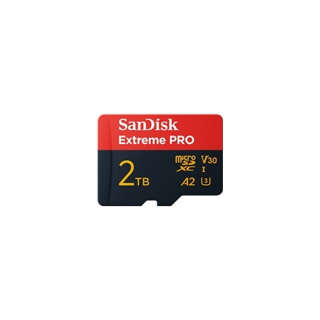 SanDisk Extreme Pro - Flash memory card (SD adapter included) - 2 TB - A2  /  Video Class V30  /  UHS-I U3 - microSDXC UHS-I - 0