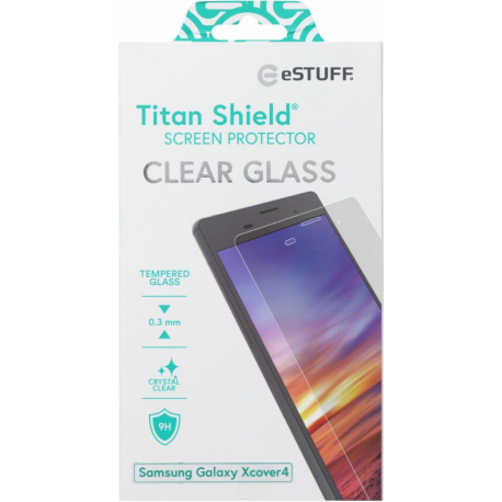 eSTUFF Titan Shield Xcover 4 - Screen protector for mobile phone - glass - clear - for Samsung Galaxy Xcover 4 - 1
