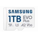 Samsung EVO Plus MB-MC1T0SA - Flash memory card (microSDXC to SD adapter included) - 1 TB - A2  /  Video Class V30  /  UHS-I U3  /  Class10 - microSDXC UHS-I