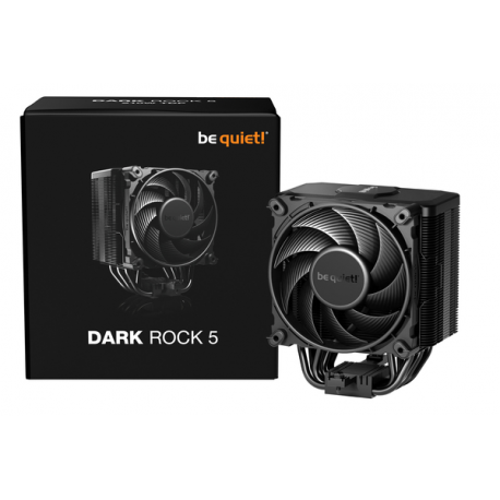 be quiet! Dark Rock 5 - Processor cooler - (for: LGA1155, LGA1150, LGA1151, AM4, LGA1200, LGA1700, AM5) - aluminium and copper - 120 mm - black - 5